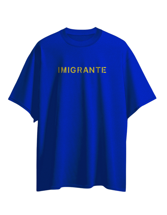 Camiseta iMigrante azul royal CARO Vapor II